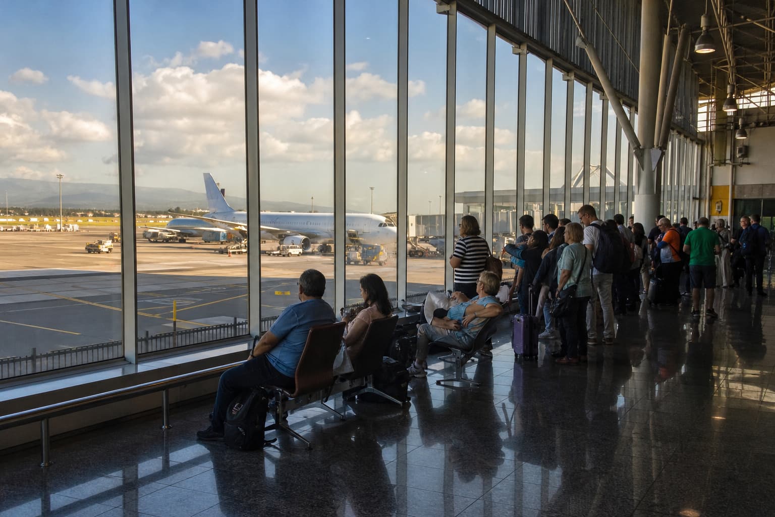 AI-generated editorial illustration for South Africa s airports are nearly back to pre-Covid passenger levels, but the flight count tells a different story